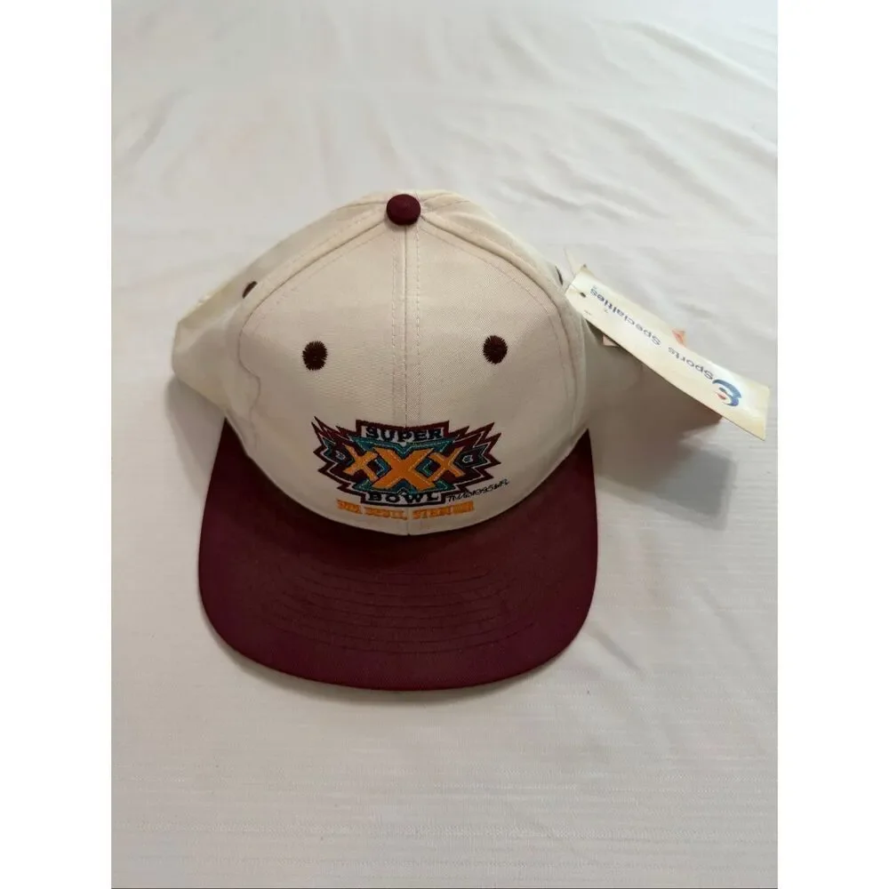 Vintage 1995 Super Bowl XXX Logo 7 Snapback Hat Cap NOS